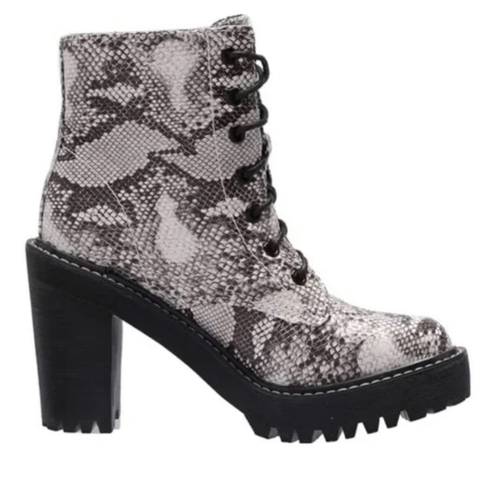 Madden Girl Platform Snake Skin Moto Boot Sz 8.5